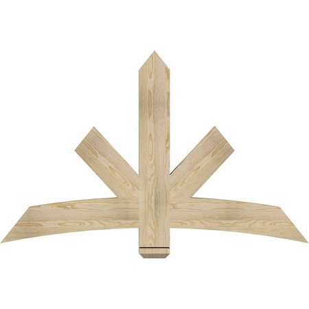 Ekena Millwork Alberta Rough Sawn Timber Gable Bracket, Douglas Fir, 60"W x 38"H x 4"D x 6"F, 15/12 Pitch GBW060X38X0406ALB00RDF